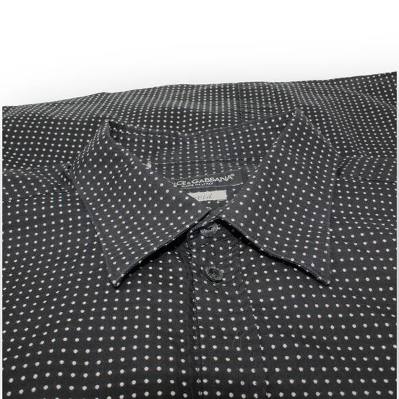 42/16.5 Dolce&Gabbana Black PolkaDot Jacquard Cotton DAVID Tailored Italy - Picture 11 of 16